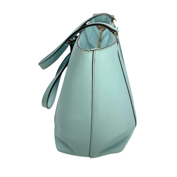 Kate Spade Newbury Lane Dally Tote Blue Hydrangea Saffiano Cow Leather Work Bag - Picture 15 of 16